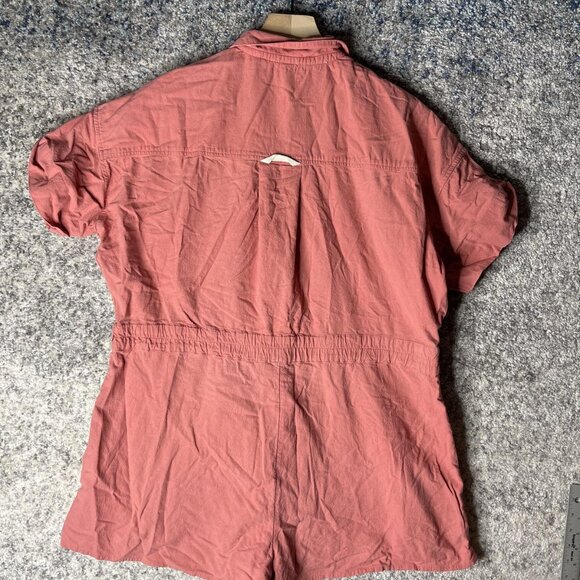 Free People Romper Womens XS Short Sleeve Button Up Utility Playsuit Pockets - Picture 6 of 6
